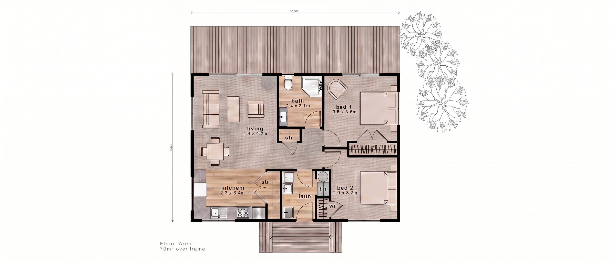 Tui Cottage floor plan - Xtreme Builders Taupō